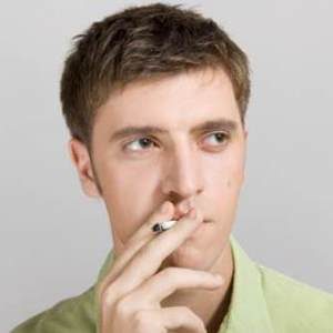 young cute guy smoking